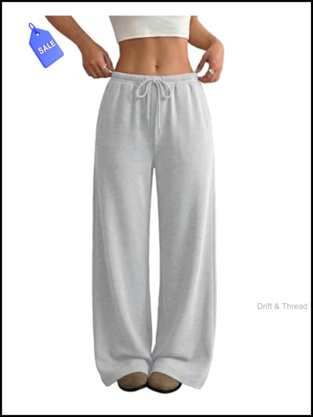 Wide Leg High Waisted Baggy Sweatpants for Women with Pockets